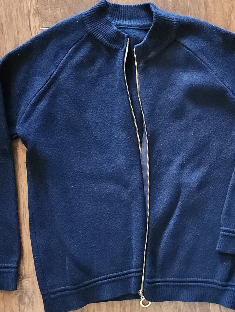 Classic Navy Zip-Front Women's Sweater